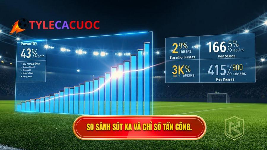Bảng so sánh hiệu quả giữa sút xa và các chỉ số tấn công khác