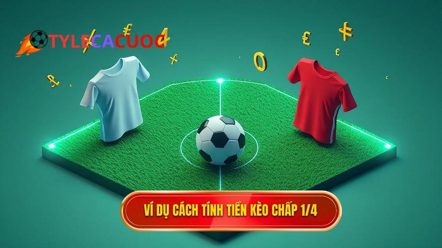 Bảng ví dụ minh họa cách tính tiền Kèo chấp 1/4 (0.25)