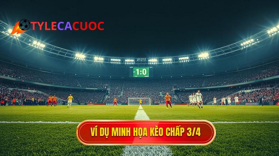 Bảng ví dụ minh họa Kèo chấp 3/4 (0.75)