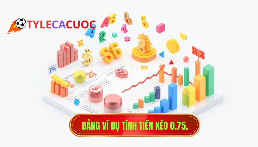 2. Bảng ví dụ tính tiền kèo 0.75.